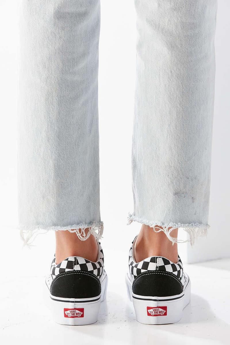 platform high top checkered vans