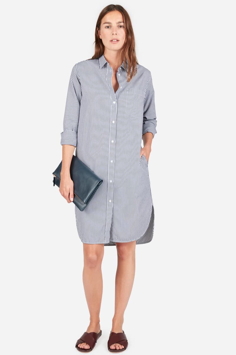 everlane white shirt dress