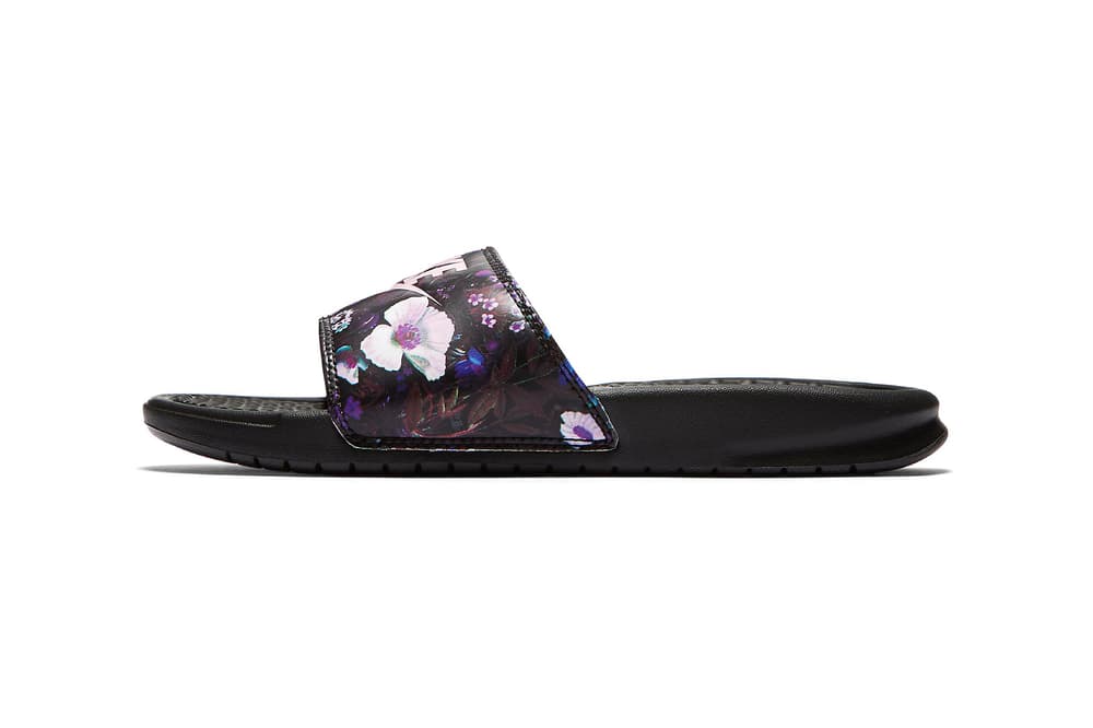 nike slides with butterflies
