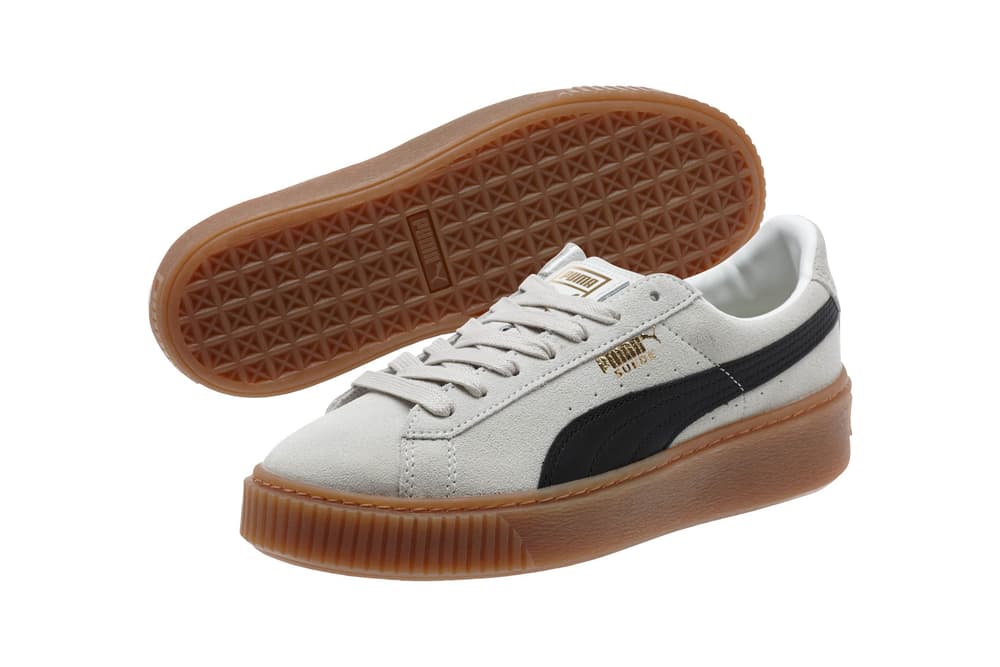 puma mayze gum sole platform sneakers in tan