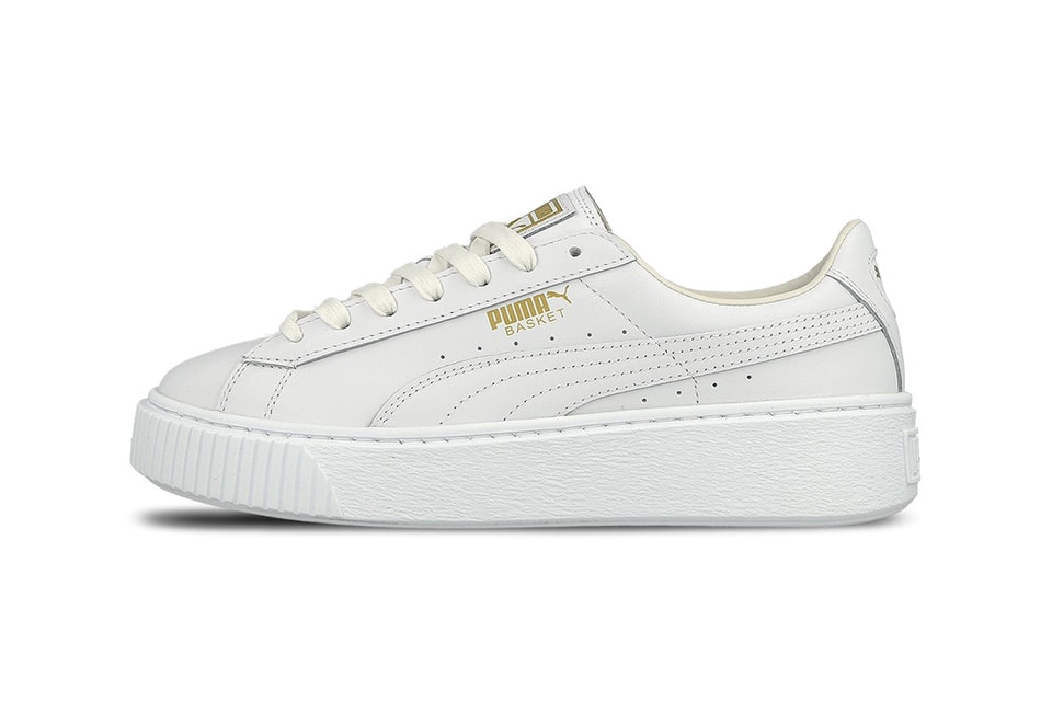 puma basket platform core white