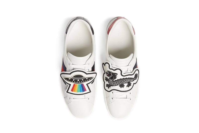 gucci white dragon ace sneakers