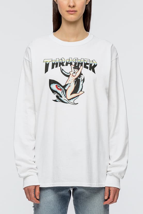 thrasher shirt with roses