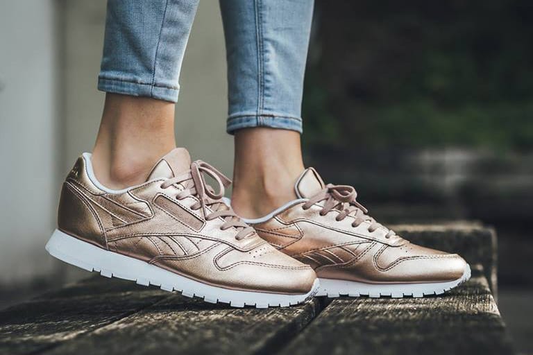 Gigi Hadid Reeboks Club C 85 Melted Metal Pack | HYPEBAE Reebok classic Sneaker 'Club C85 Melted Pearl' in gold