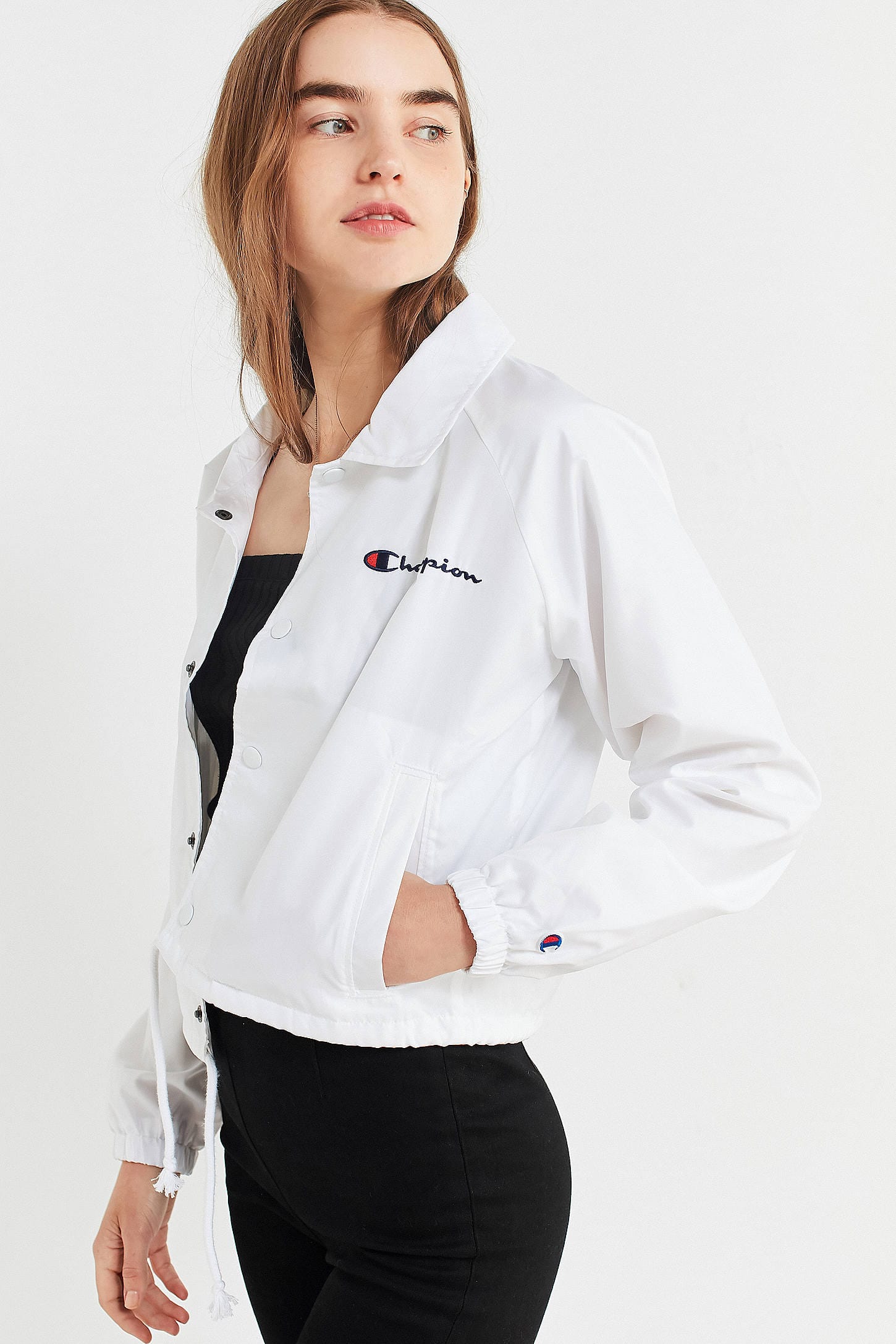 Champion Cropped Coaches Jacket Online, 58% OFF | www.vetyvet.com