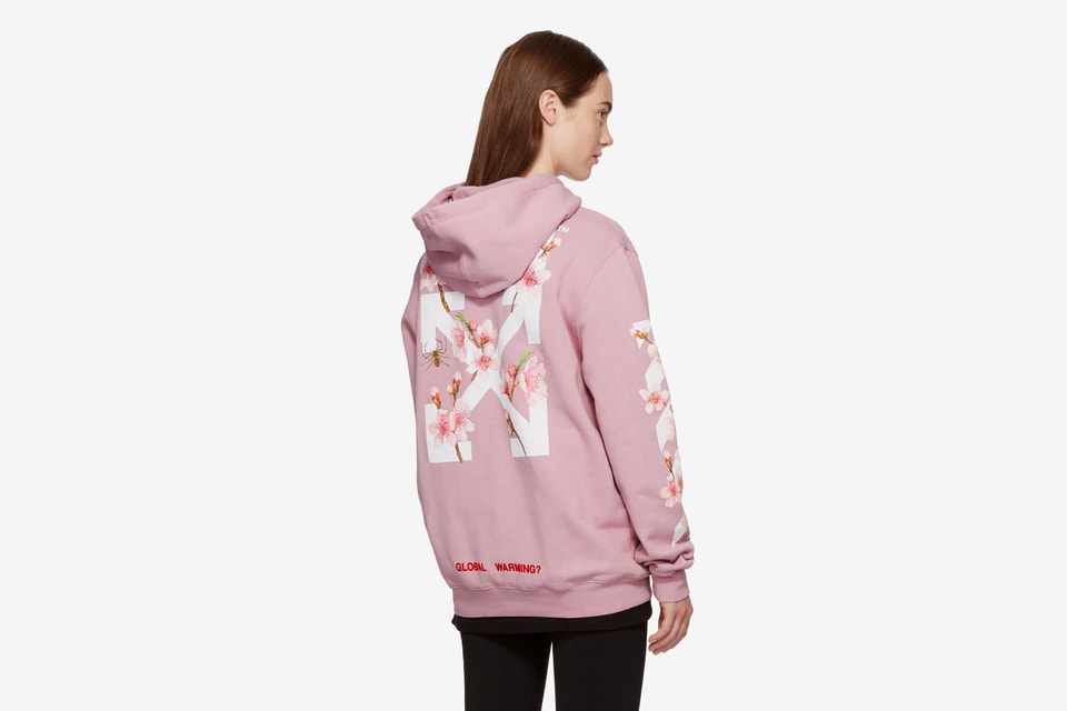 off white pink and white hoodie