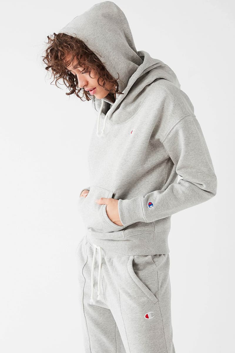 Champion x Urban Outfitters Grey Double Hoodie | HYPEBAE