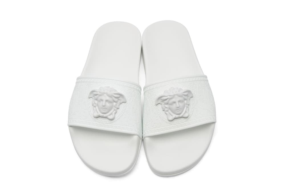 medusa stud leather slides