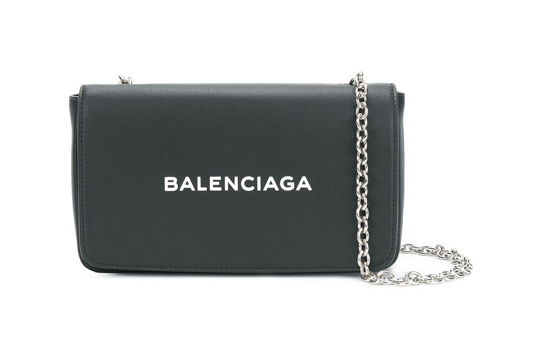 balenciaga metallic edge chain wallet