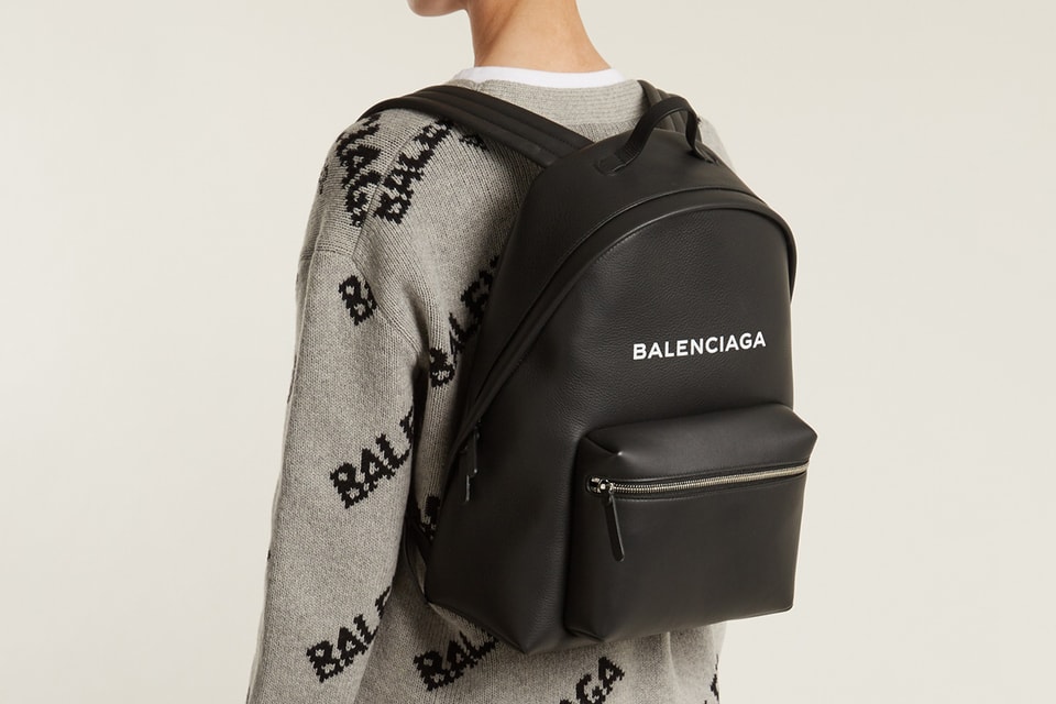 Balenciaga Everyday LogoPrint Leather Backpack Hypebae