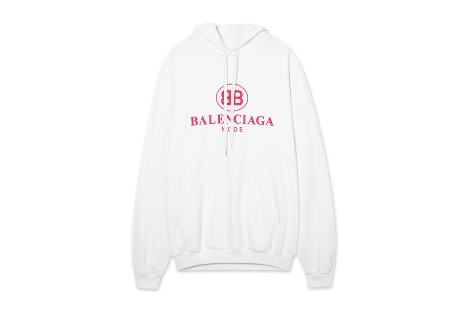balenciaga pink logo hoodie