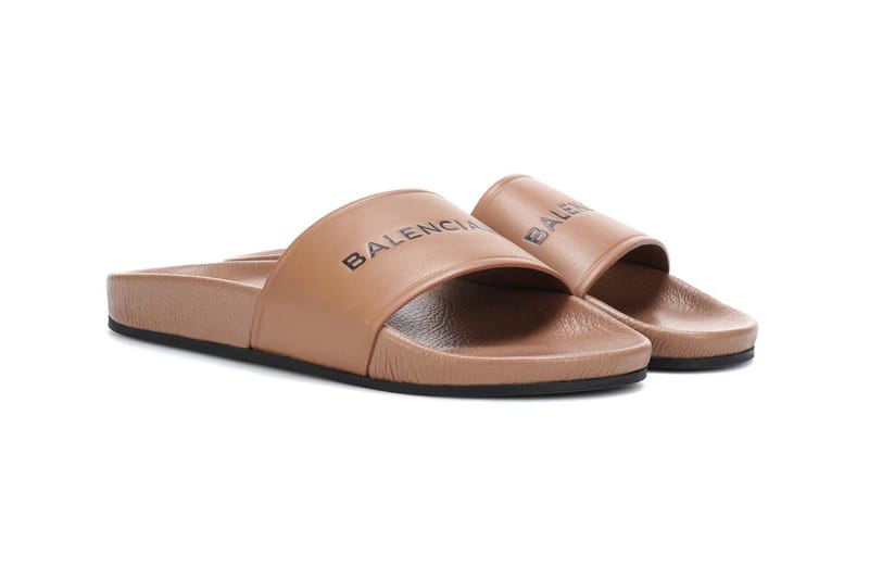 Balenciaga Logo Leather Slide Is Back in Nude Hypebae