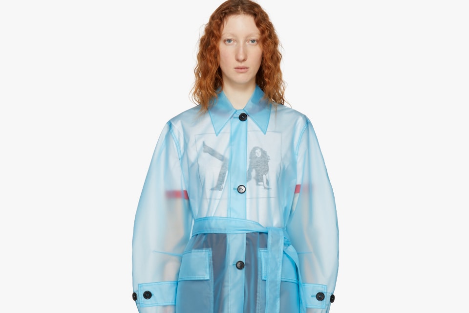 Calvin Klein Clear Blue Plastic Coat Trend | Hypebae