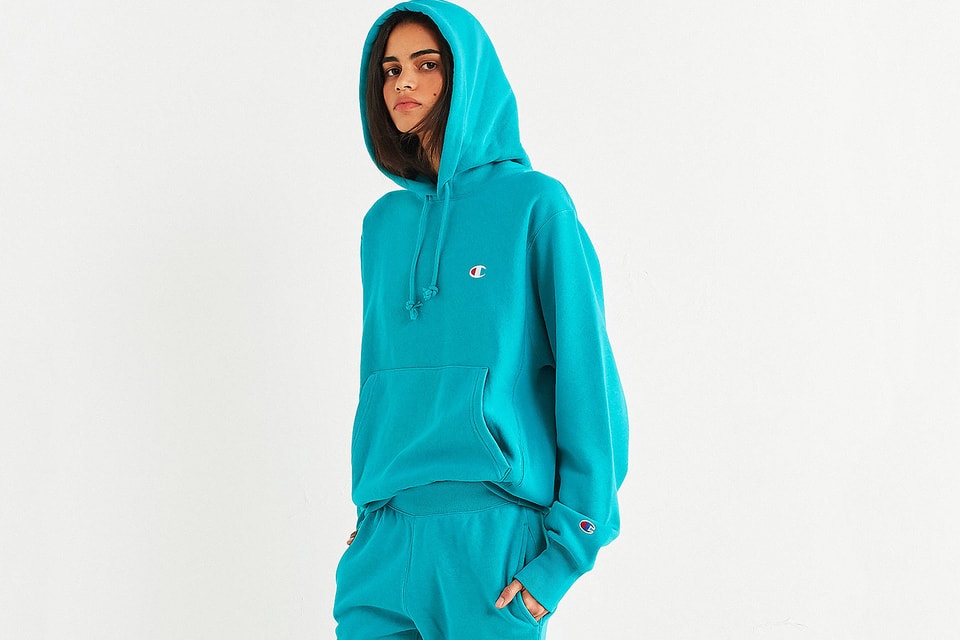 Champion Urban Outfitters Turquoise Hoodie Set | Hypebae