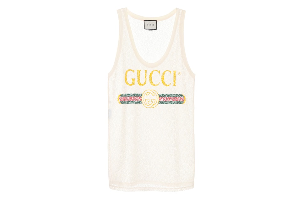 Gucci's New Vintage Logo Lace Tank Top | Hypebae