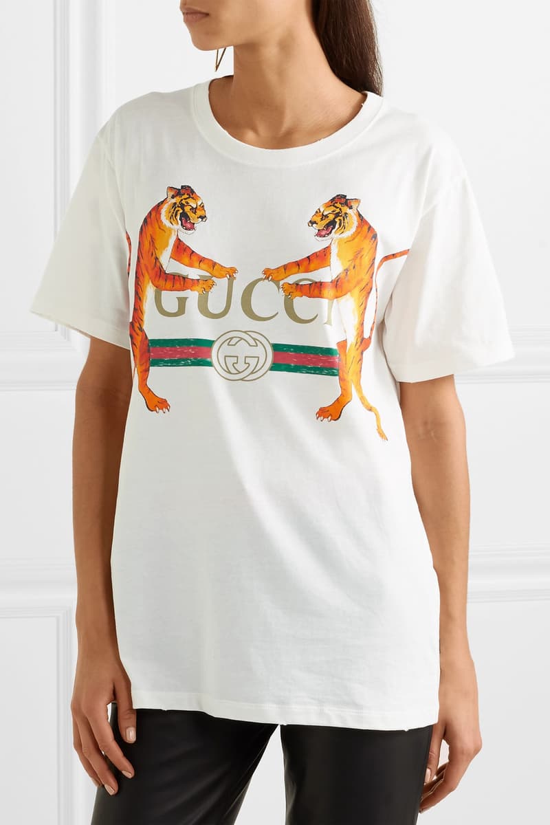 Gucci Logo Print T-Shirt Roaring Tigers | Hypebae