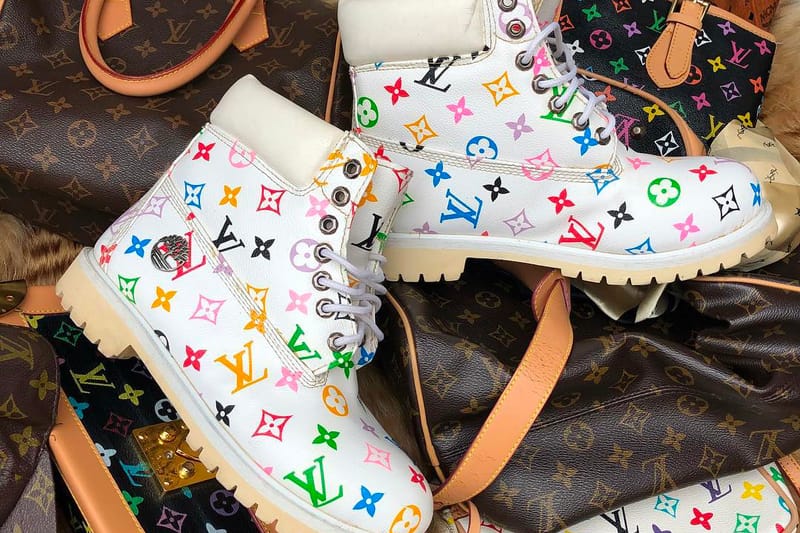 White and shop rainbow timberlands