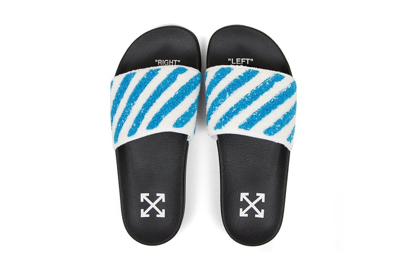 off white flyknit slides