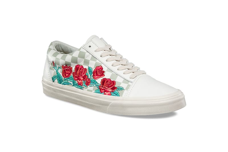 Rose vans old skool on sale embroidered