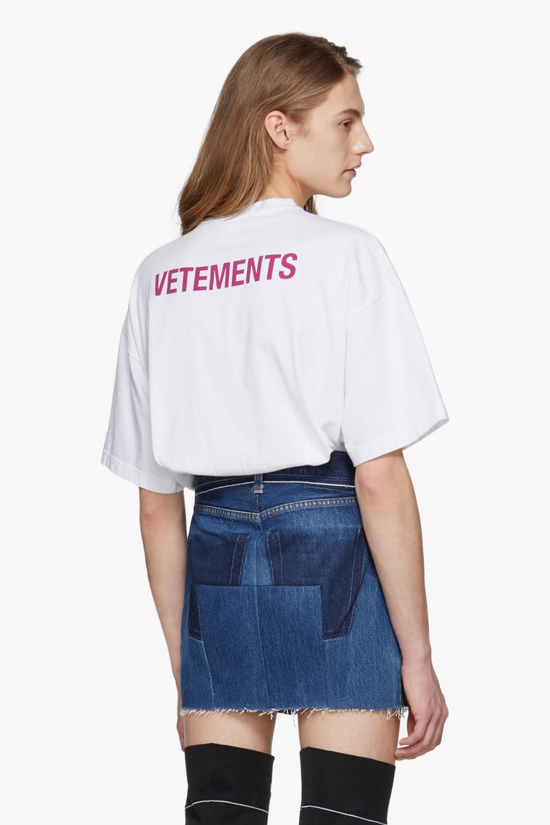 Vetements' Entry-Level T-Shirt in White/Pink | Hypebae