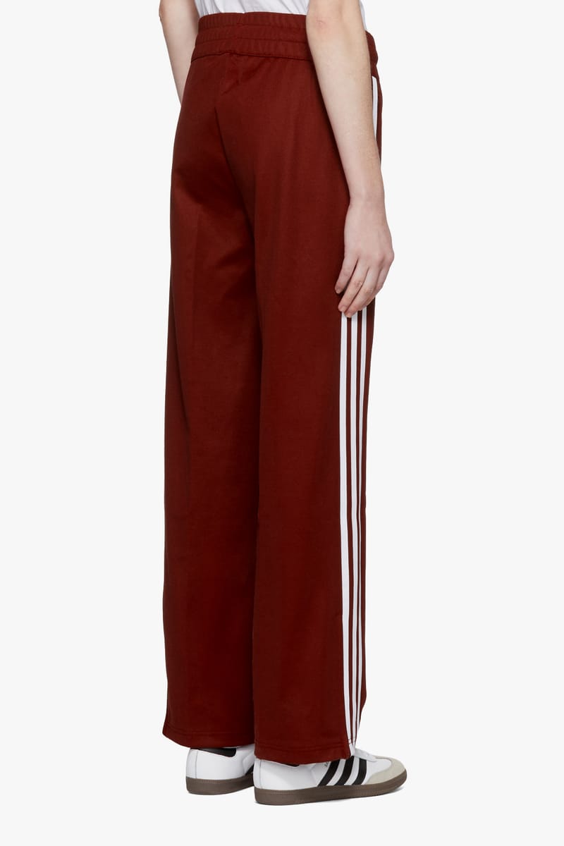 Adidas originals three stripe store track pants in burgundy