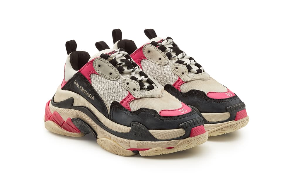 balenciaga triple s pink and black