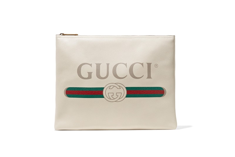 Gucci White Vintage Logo Leather Pouch | Hypebae