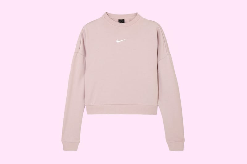 Nike club pink swoosh best sale logo sweatshirt