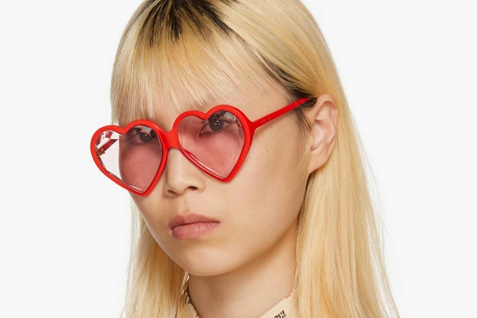 Buy Gucci's Heart Sunglasses in Red Hypebae
