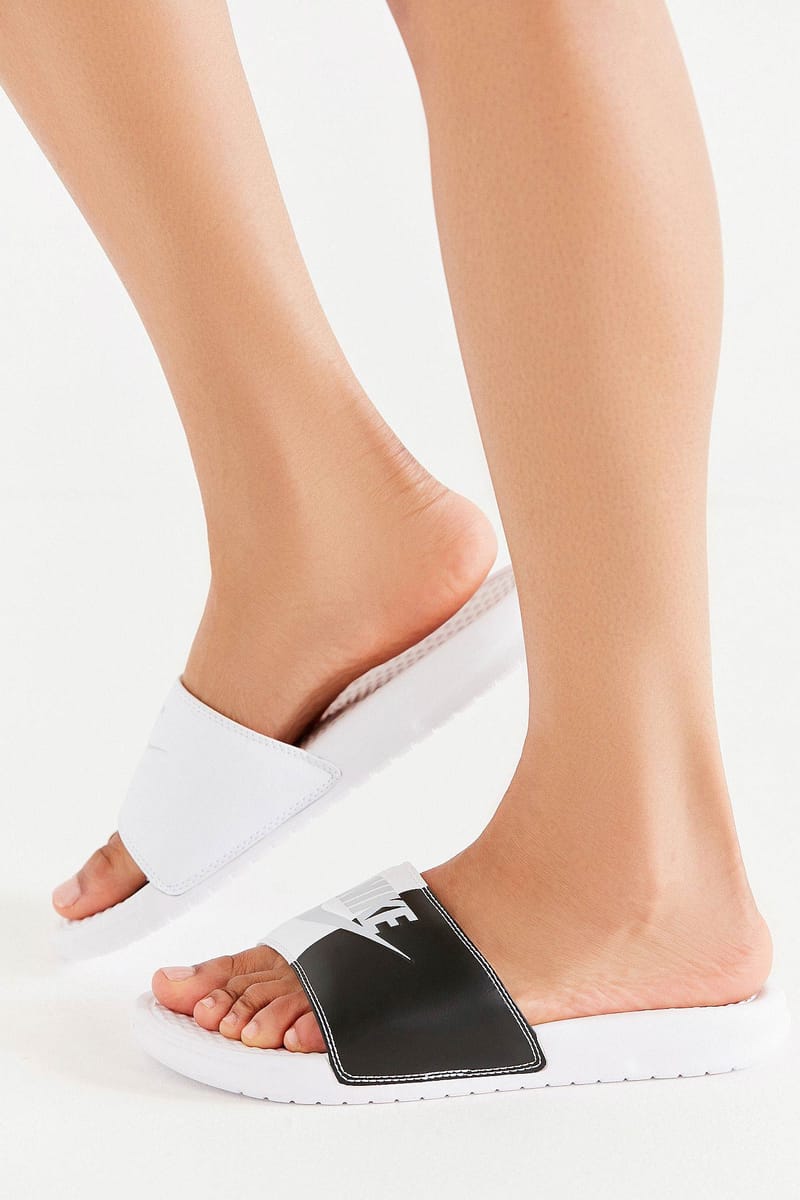 Nike Benassi Colorblock Slide in Black and White Hypebae