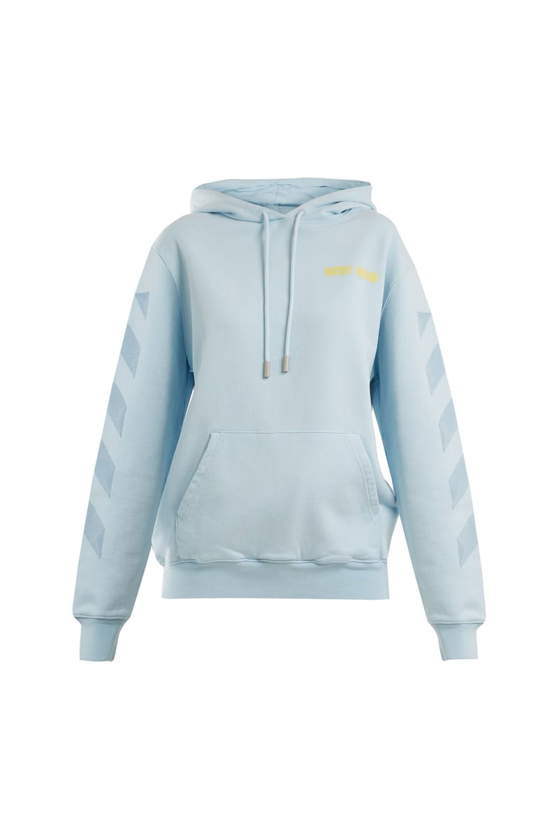 Light blue cheap off white hoodie