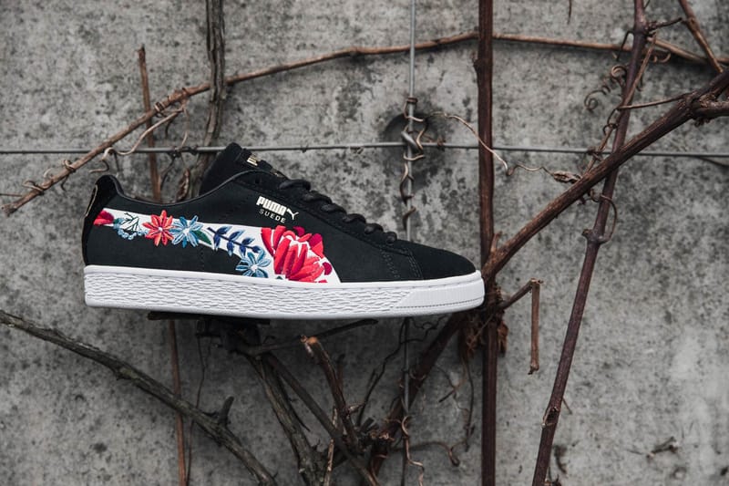 Puma suede best sale floral black