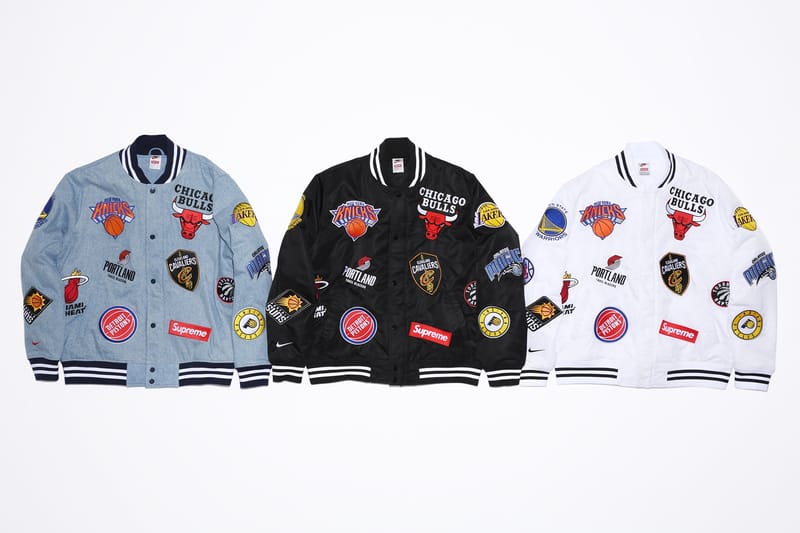 Supreme x cheap nba varsity jacket