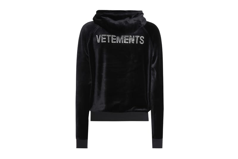 Vetements Releases Velvet Rhinestone Logo Hoodie | Hypebae