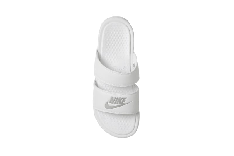 Nike double best sale strap slides black