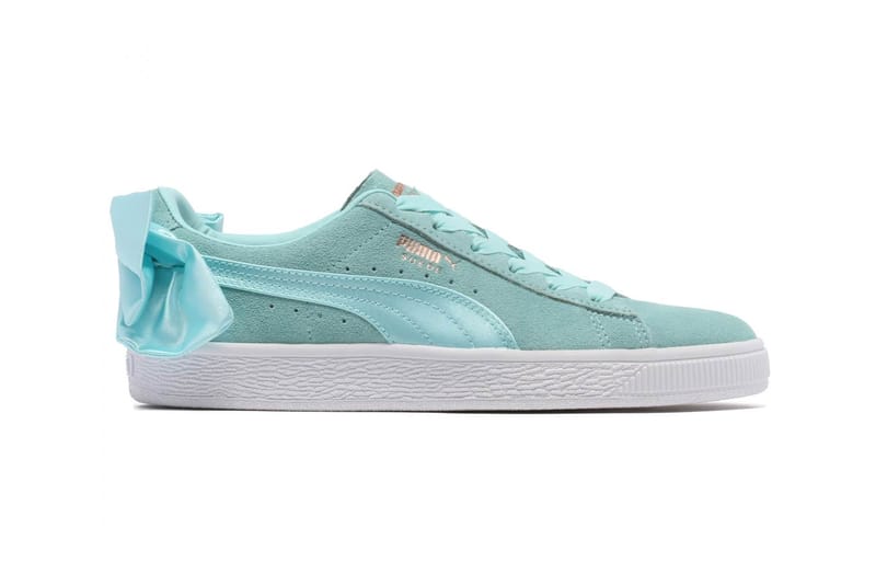 Puma suede bow on sale grey