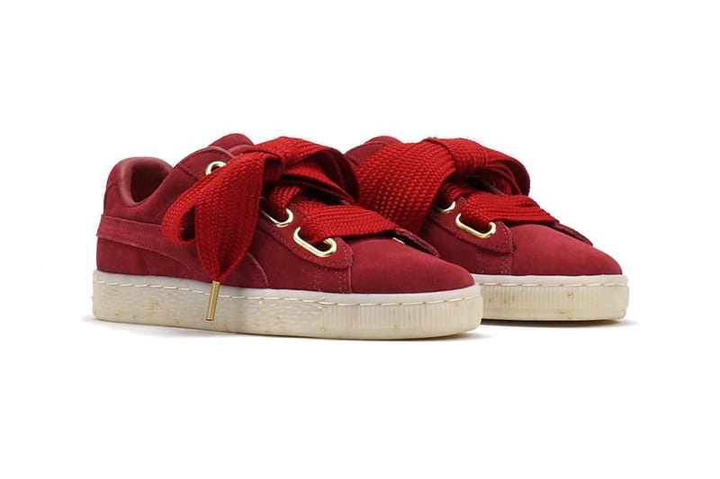 Puma suede hot sale heart red