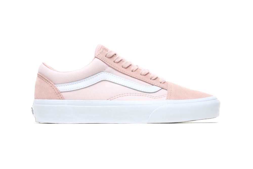 Old skool vans pink and white Clearance