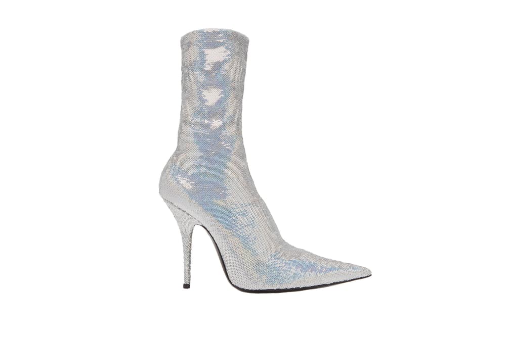 Balenciaga Silver Sequin Knife Boots Hypebae 