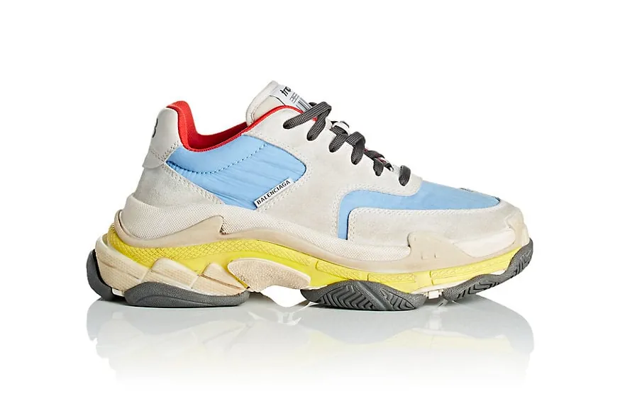 Balenciaga triple s grey yellow best sale