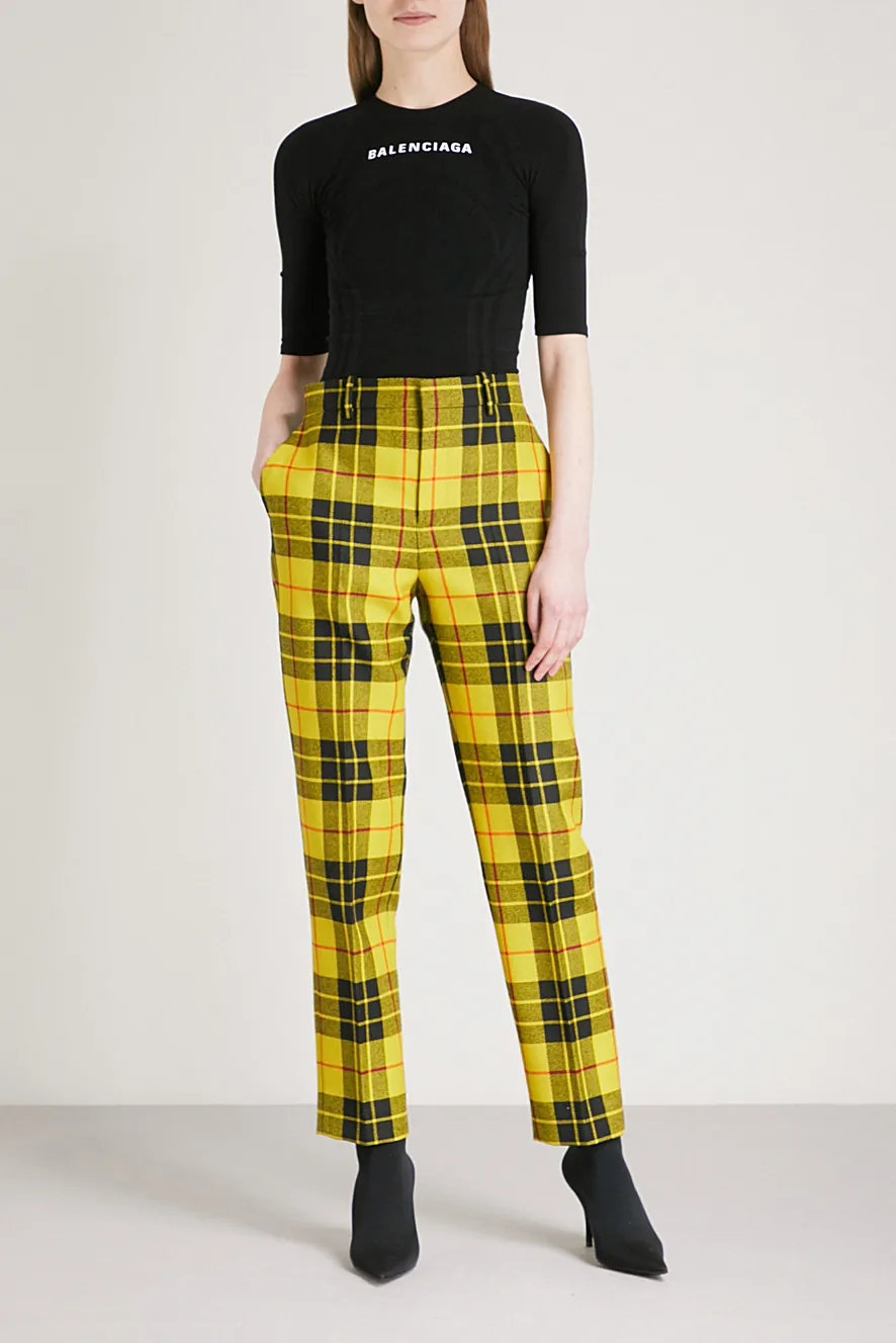 Yellow tartan trousers on sale mens