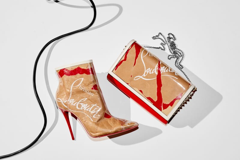 Louboutin paper 2024 bag shoes