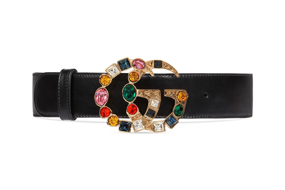 Gucci Double G Logo Rainbow Crystal Belt Hypebae