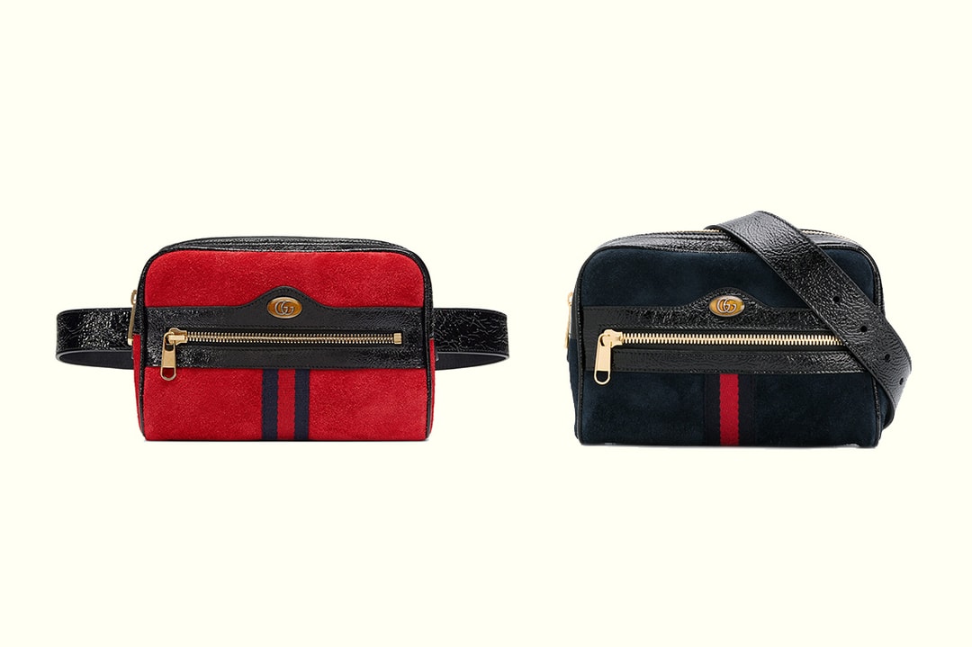 Gucci Ophidia Belt Bag In Red And Navy Hypebae 