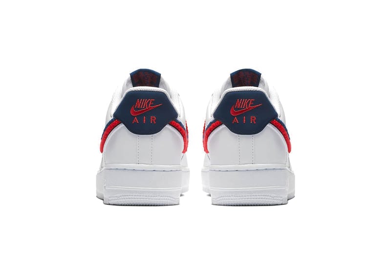 Nike air force 1 low hot sale 3d chenille white red blue