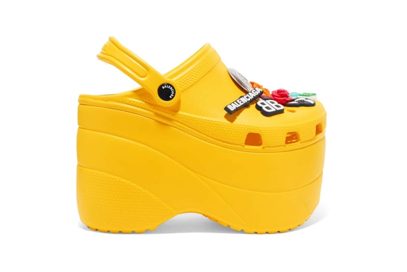 Yellow store platform crocs