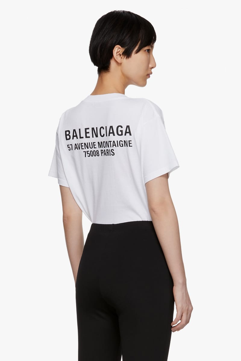 Balenciaga New Logo T Shirt in White Hypebae