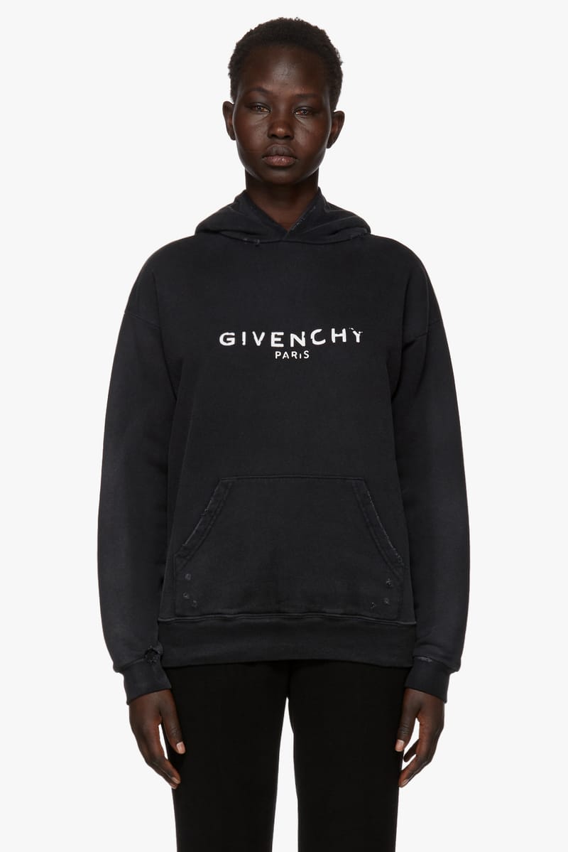 Givenchy distressed store logo hoodie