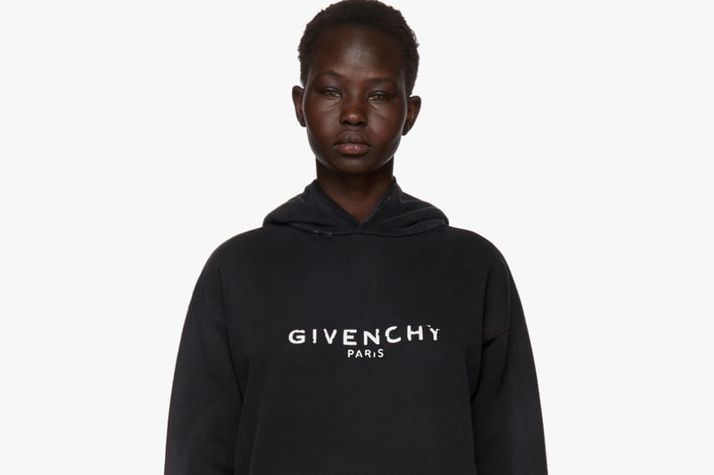 Givenchy distressed 2025 logo hoodie