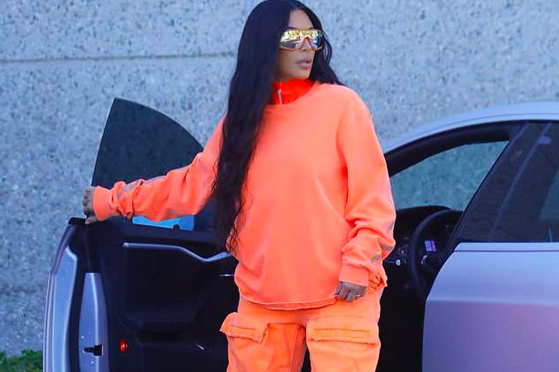 Kim wearing deals yeezy 500